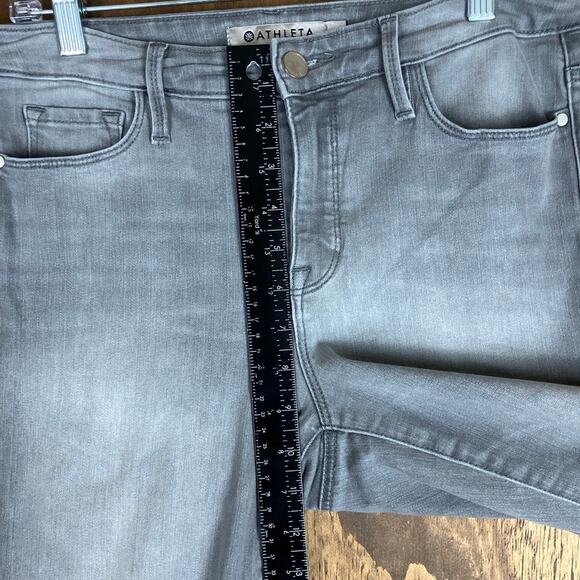 Athleta Womens Jeans Gray Denim Sculptek Mid Rise Slim Stretch 8 - Picture 8 of 12